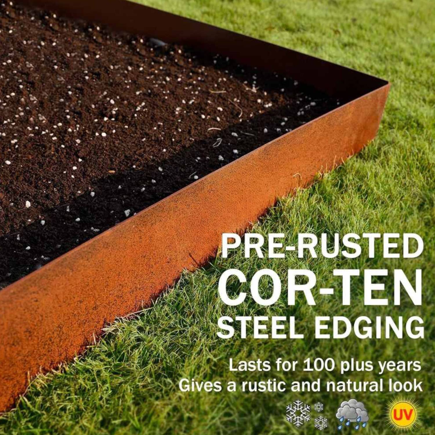 Metal Landscape Edging (100 mm face height (per metre))